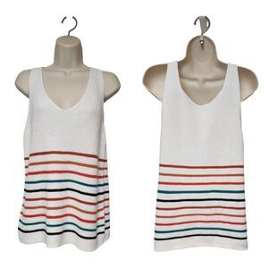Women's Knit Strappy Tank Tops Scoop Neck Basic Colorblock Casual Flowy Size S